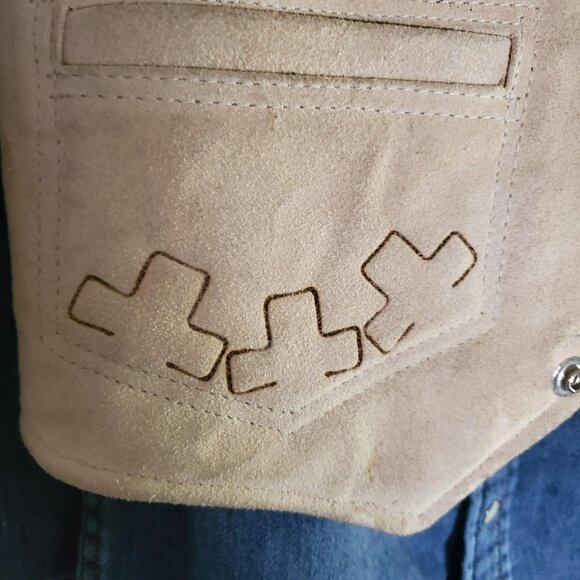 Suede Western Horse Kids Vest -Vintage - No Label- shipping incl - Picture 5 of 16